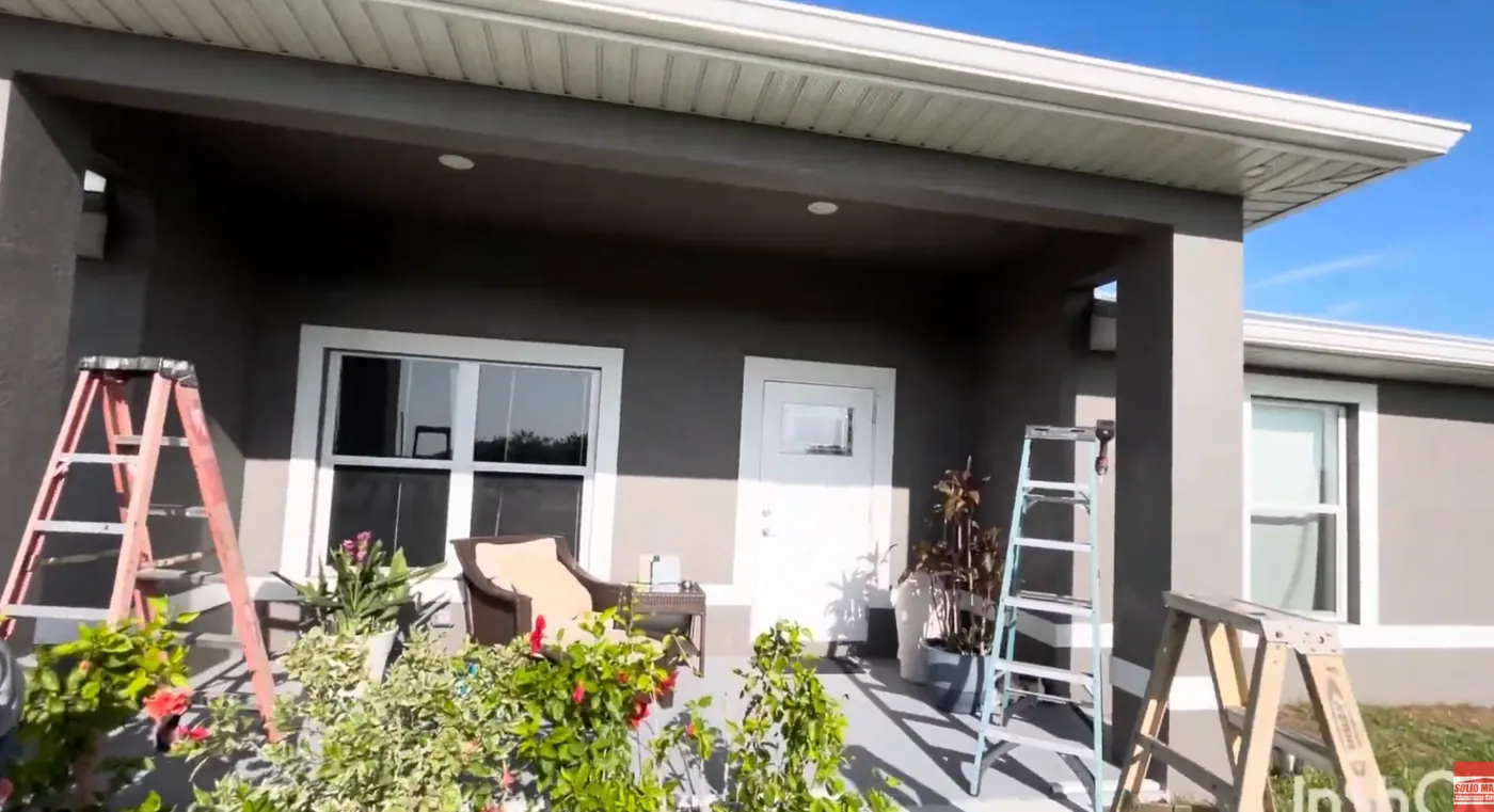 Back lanai before screen enclosure installation in Banyan Village near LaBelle Florida