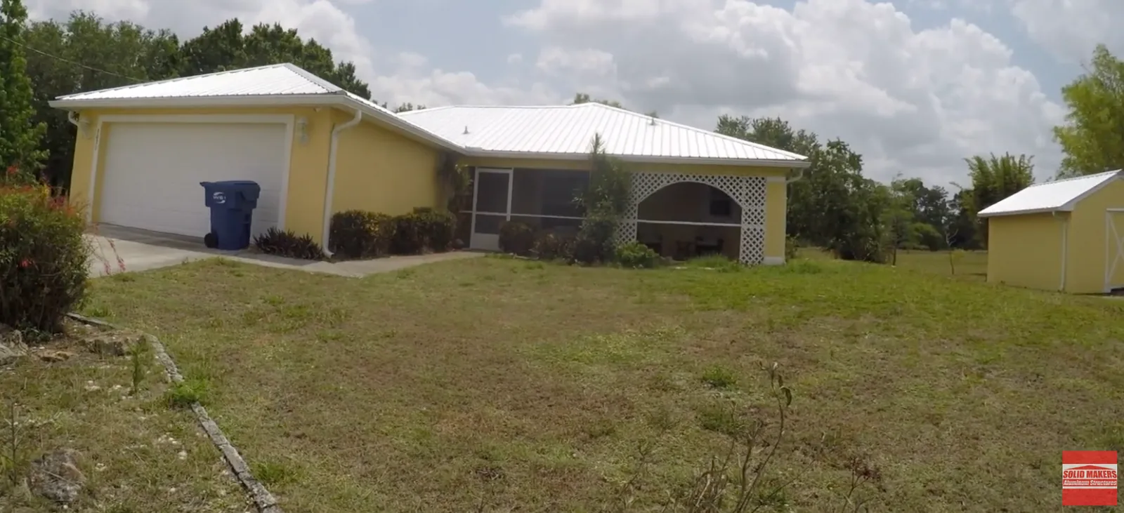Finished seamless gutter installation on a home in LaBelle Florida